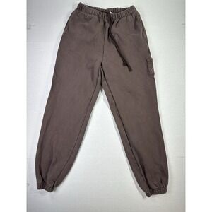 Sundae School Jogger Sweatpants Men's Medium Brown Drawstring Cargo Pocket